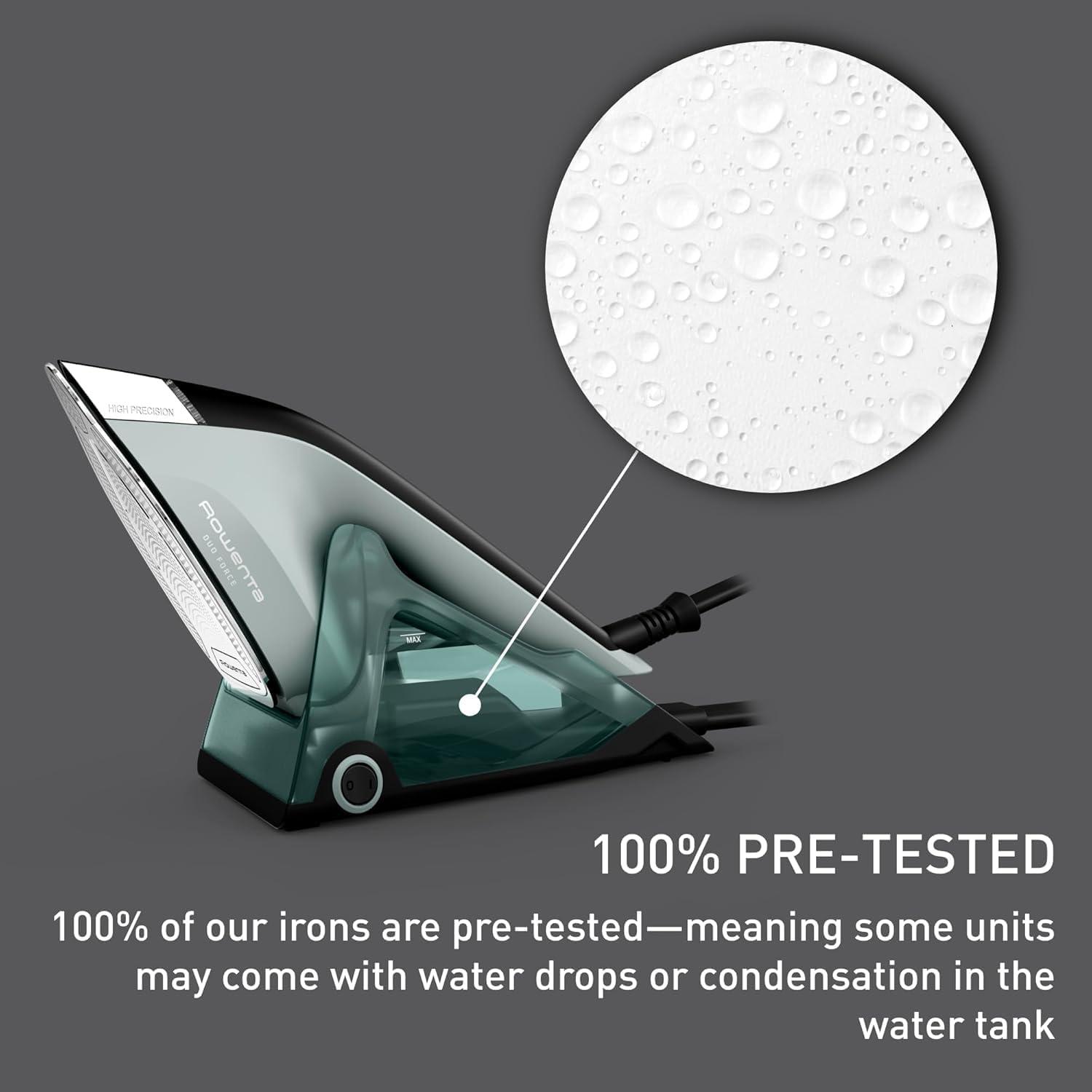 image:imageRowenta 2in1 Duo Force Iron and Steamer for Clothes 1700W Steam Iron Stainless Steel Soleplate UltraLightweight Detachable 135oz Water Tank Clothes Steamer AntiDrip Black amp Green JR4030Detachable Water Tank