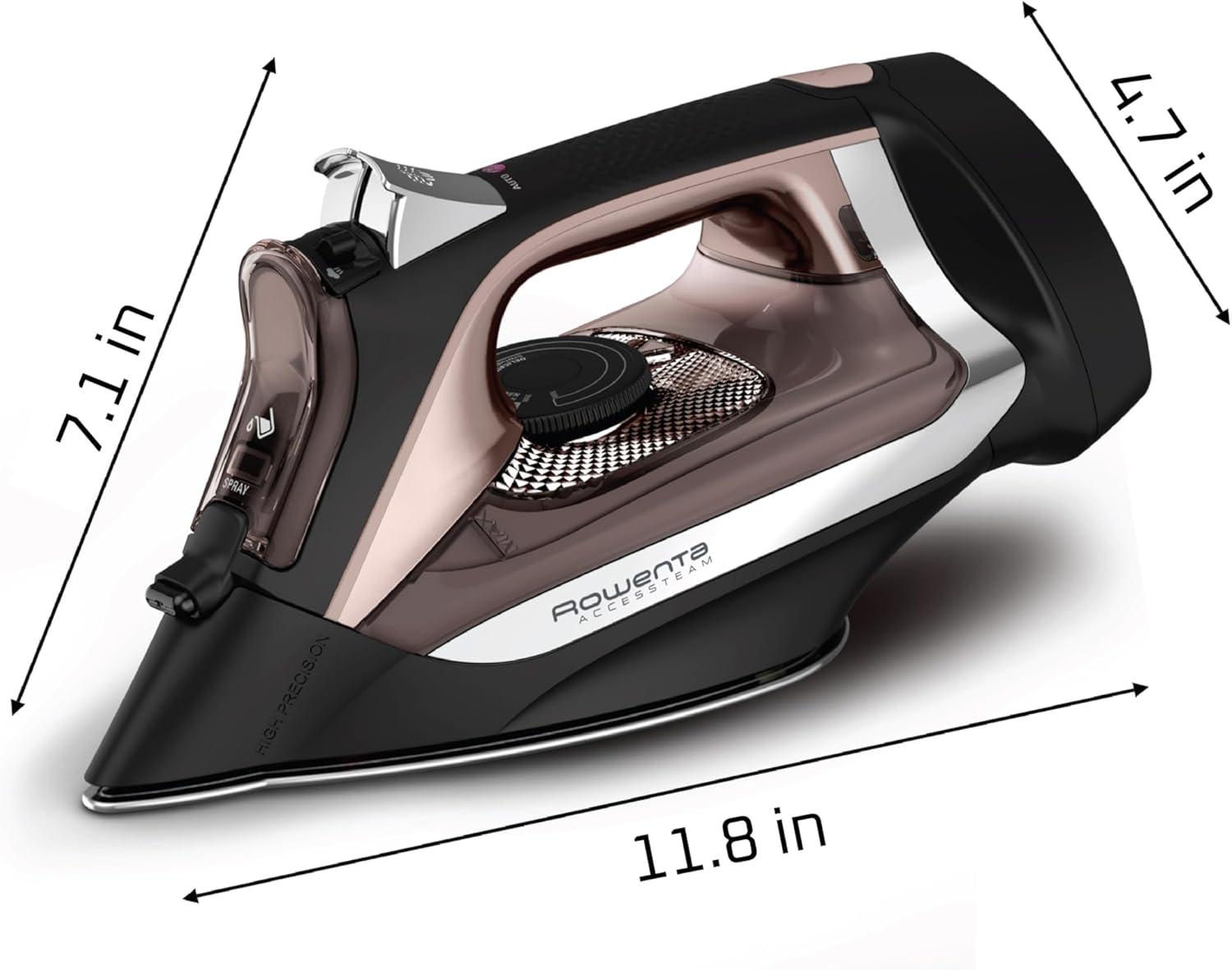 image:imageRowenta 2in1 Duo Force Iron and Steamer for Clothes 1700W Steam Iron Stainless Steel Soleplate UltraLightweight Detachable 135oz Water Tank Clothes Steamer AntiDrip Black amp Green JR4030Steam Iron