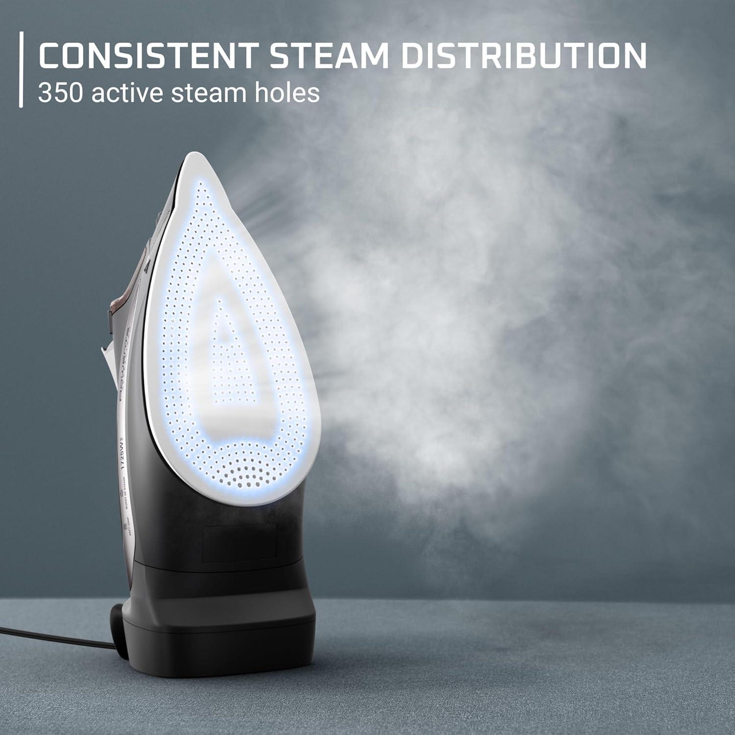 image:imageRowenta 2in1 Duo Force Iron and Steamer for Clothes 1700W Steam Iron Stainless Steel Soleplate UltraLightweight Detachable 135oz Water Tank Clothes Steamer AntiDrip Black amp Green JR4030Steam Iron