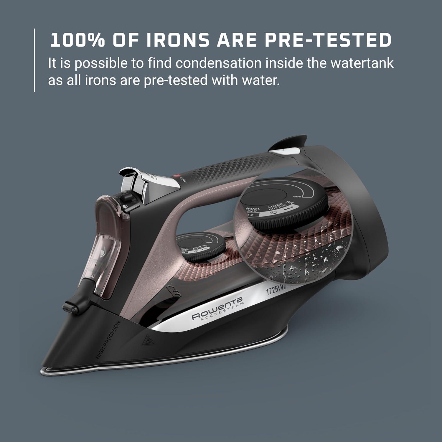 image:imageRowenta 2in1 Duo Force Iron and Steamer for Clothes 1700W Steam Iron Stainless Steel Soleplate UltraLightweight Detachable 135oz Water Tank Clothes Steamer AntiDrip Black amp Green JR4030Steam Iron