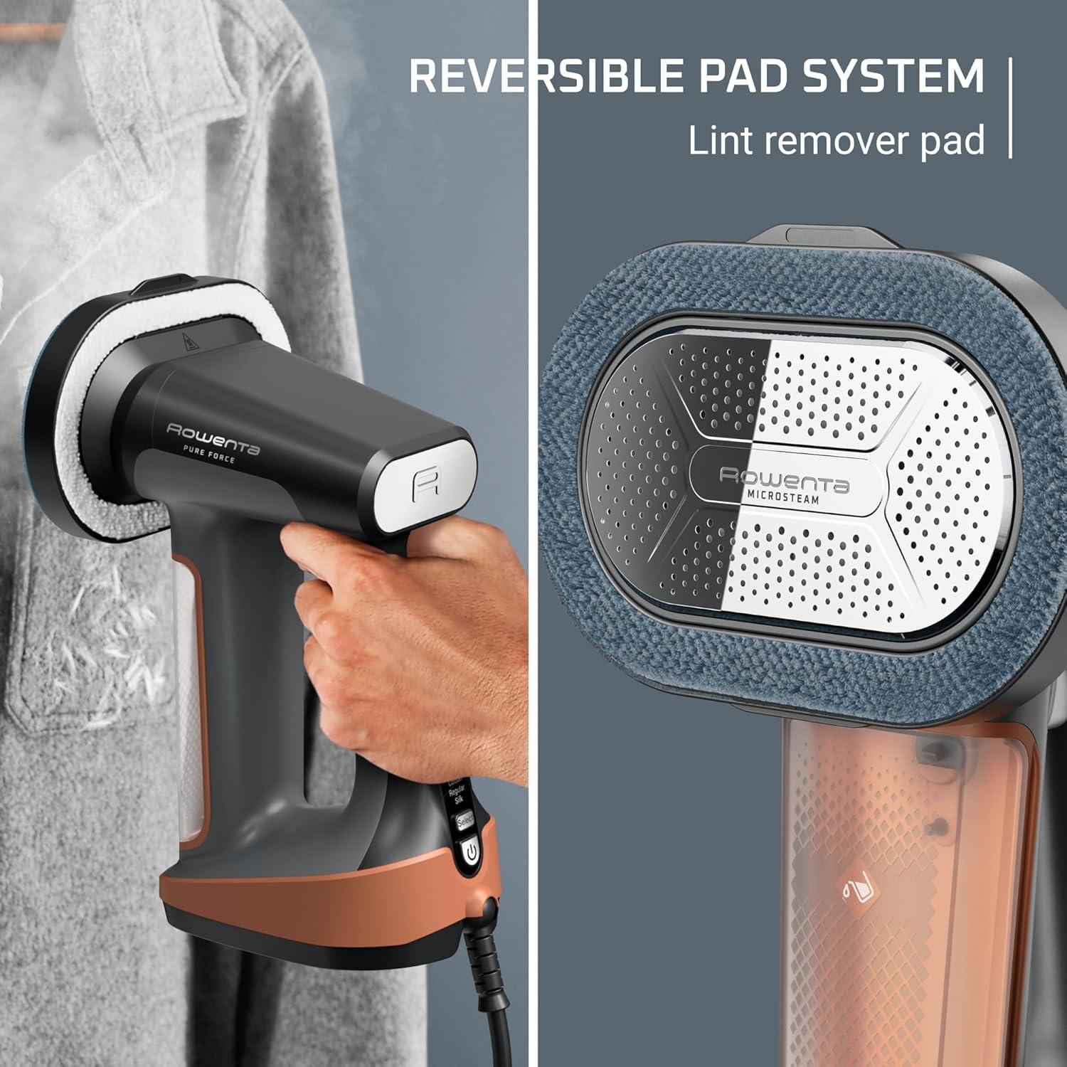 image:imageRowenta Handheld Steamer for Clothes Pure Force 2in1 Steamer amp Iron 1875W VerticalHorizonal Steaming amp Ironing Lightweight Autooff XL power 1875 Watts DR88223in1 Iron Steam Lint Remover