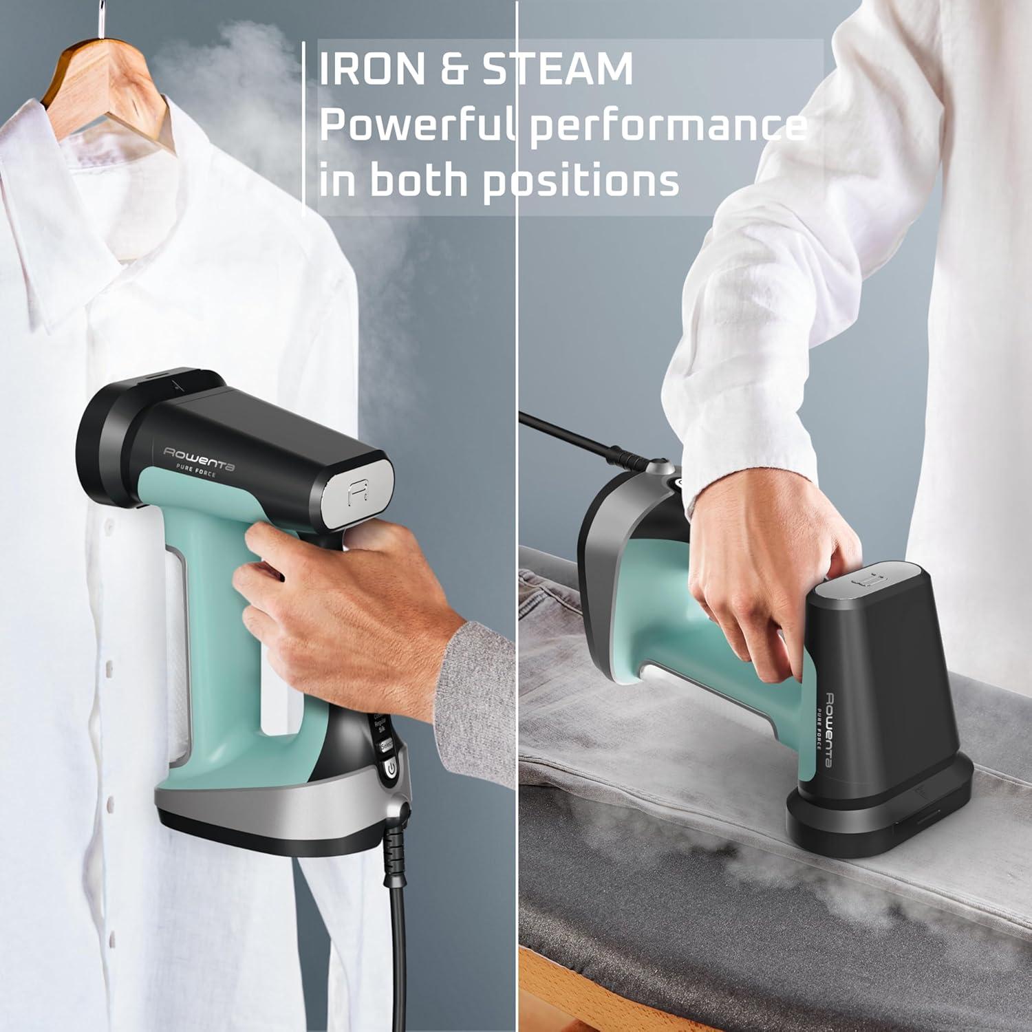 image:imageRowenta Handheld Steamer for Clothes Pure Force 2in1 Steamer amp Iron 1875W VerticalHorizonal Steaming amp Ironing Lightweight Autooff XL power 1875 Watts DR88222in1 Iron Steam
