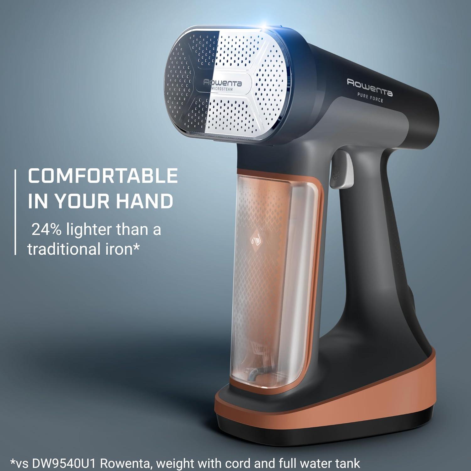 image:imageRowenta Handheld Steamer for Clothes Pure Force 2in1 Steamer amp Iron 1875W VerticalHorizonal Steaming amp Ironing Lightweight Autooff XL power 1875 Watts DR88223in1 Iron Steam Lint Remover