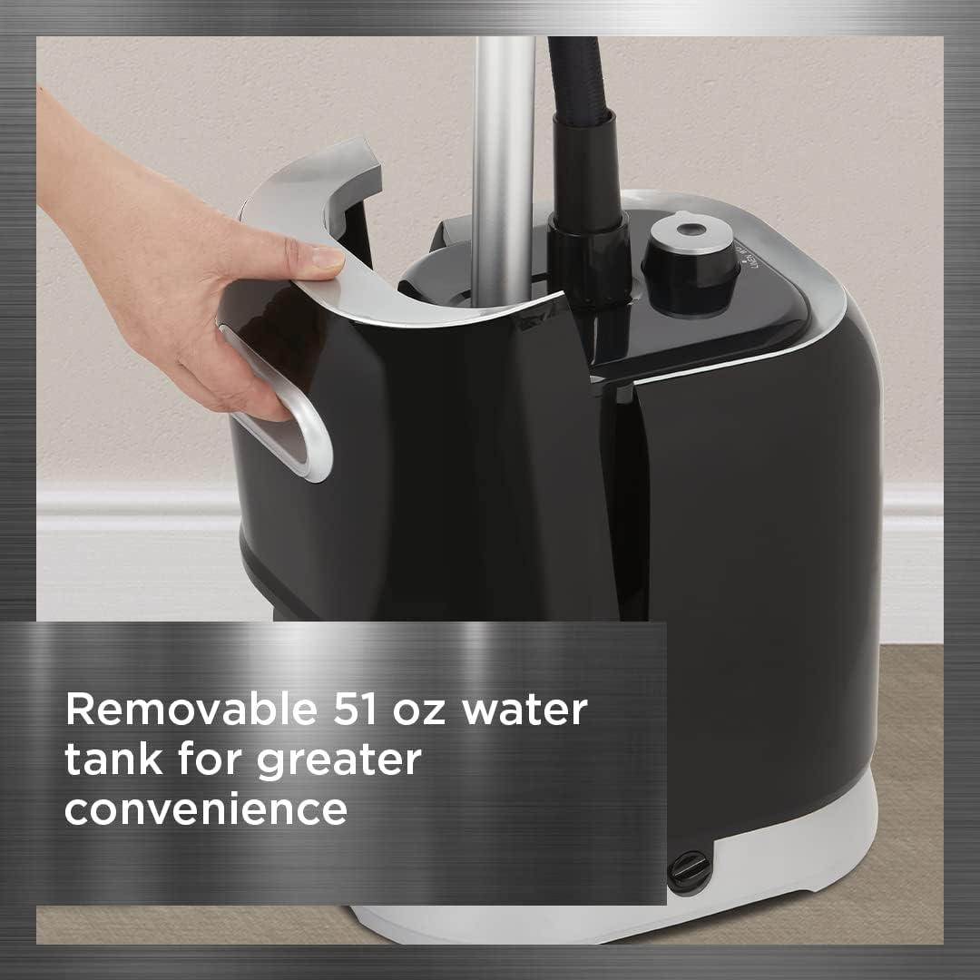 image:imageRowenta IXEO Steamer for Clothes with Ironing Board 65 Inches 45 Second Heatup 1 Liter Capacity 1500 Watts Ironing Portable Fabric Steamer Garment Steamer Adjustable QR1410BlackCompact Full Size Steamer