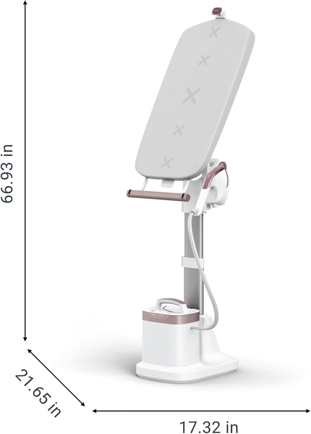 image:imageRowenta IXEO Steamer for Clothes with Ironing Board 65 Inches 45 Second Heatup 1 Liter Capacity 1500 Watts Ironing Portable Fabric Steamer Garment Steamer Adjustable QR1410BlackAllInOne