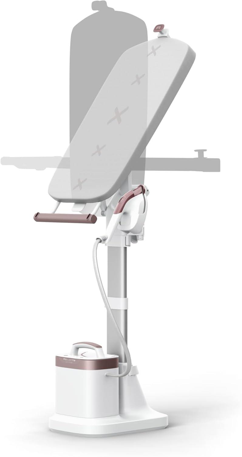 image:imageRowenta IXEO Steamer for Clothes with Ironing Board 65 Inches 45 Second Heatup 1 Liter Capacity 1500 Watts Ironing Portable Fabric Steamer Garment Steamer Adjustable QR1410BlackAllInOne