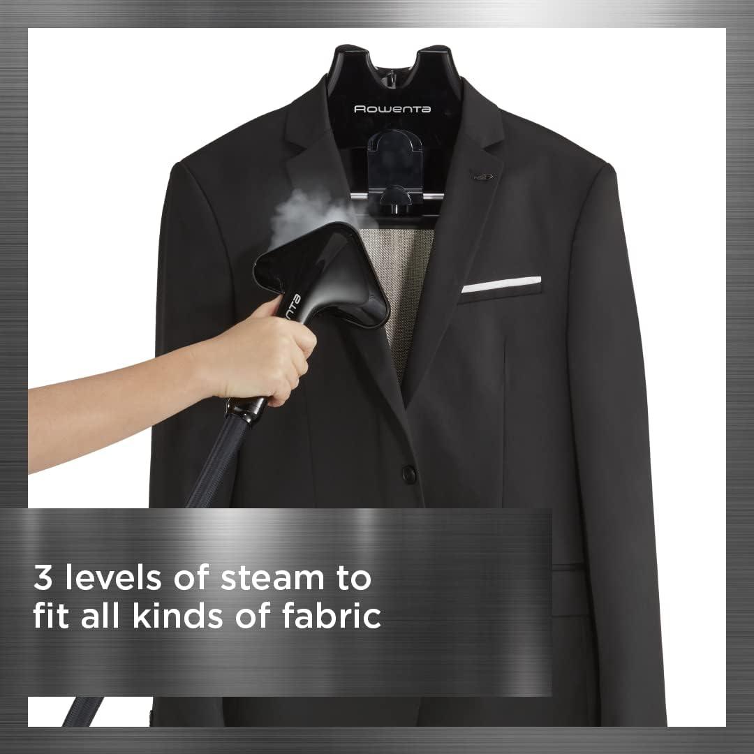 image:imageRowenta IXEO Steamer for Clothes with Ironing Board 65 Inches 45 Second Heatup 1 Liter Capacity 1500 Watts Ironing Portable Fabric Steamer Garment Steamer Adjustable QR1410BlackCompact Full Size Steamer