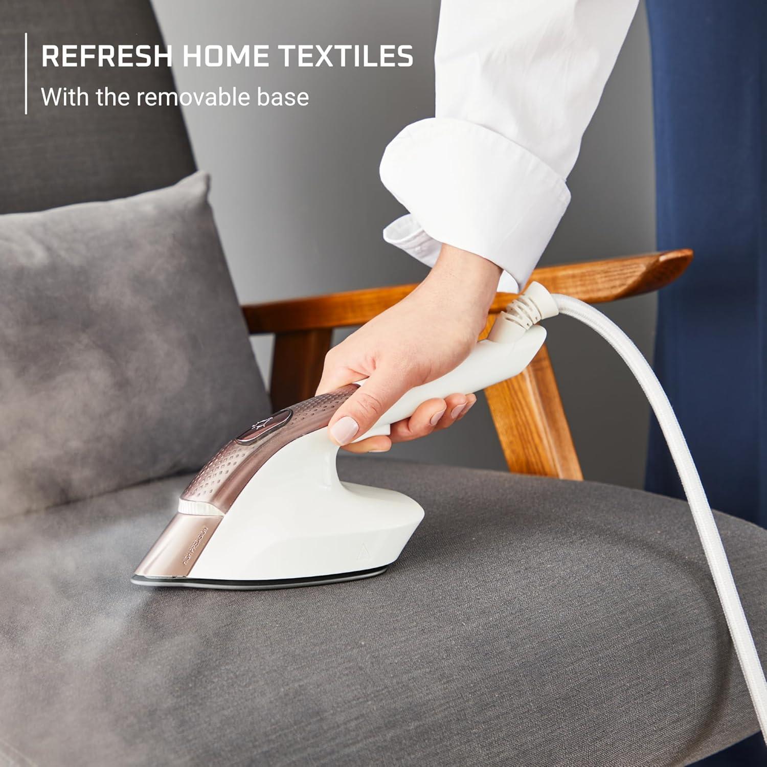 image:imageRowenta IXEO Steamer for Clothes with Ironing Board 65 Inches 45 Second Heatup 1 Liter Capacity 1500 Watts Ironing Portable Fabric Steamer Garment Steamer Adjustable QR1410BlackAllInOne
