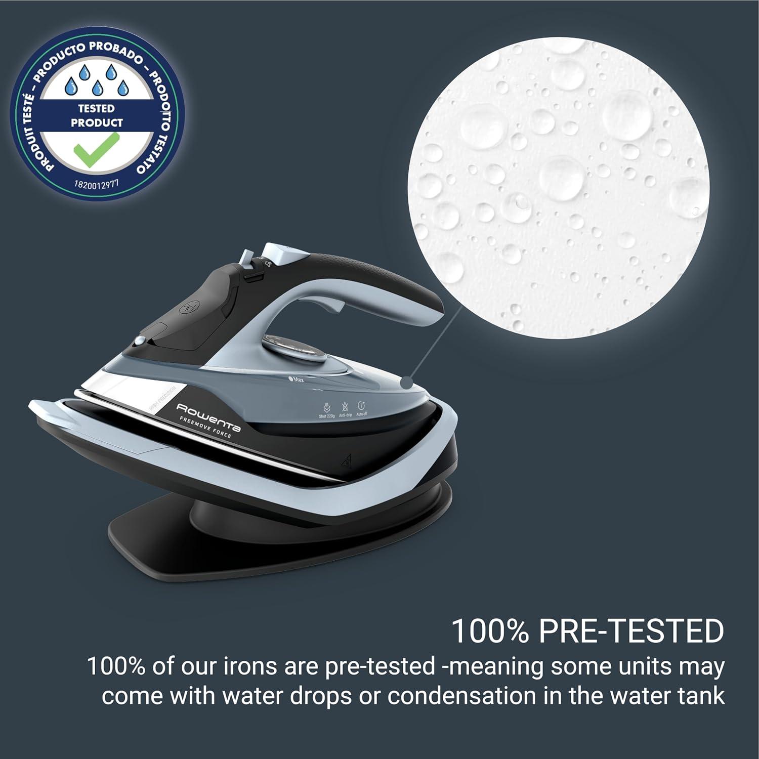 image:imageRowenta Iron Focus Excellence Stainless Steel Soleplate Steam Iron for Clothes Retractable Cord 400 Microsteam Holes Powerful steam LED Display 1750 W Ironing Clothes Cordreel Red DW5433Powerful Steam Boost Cordless