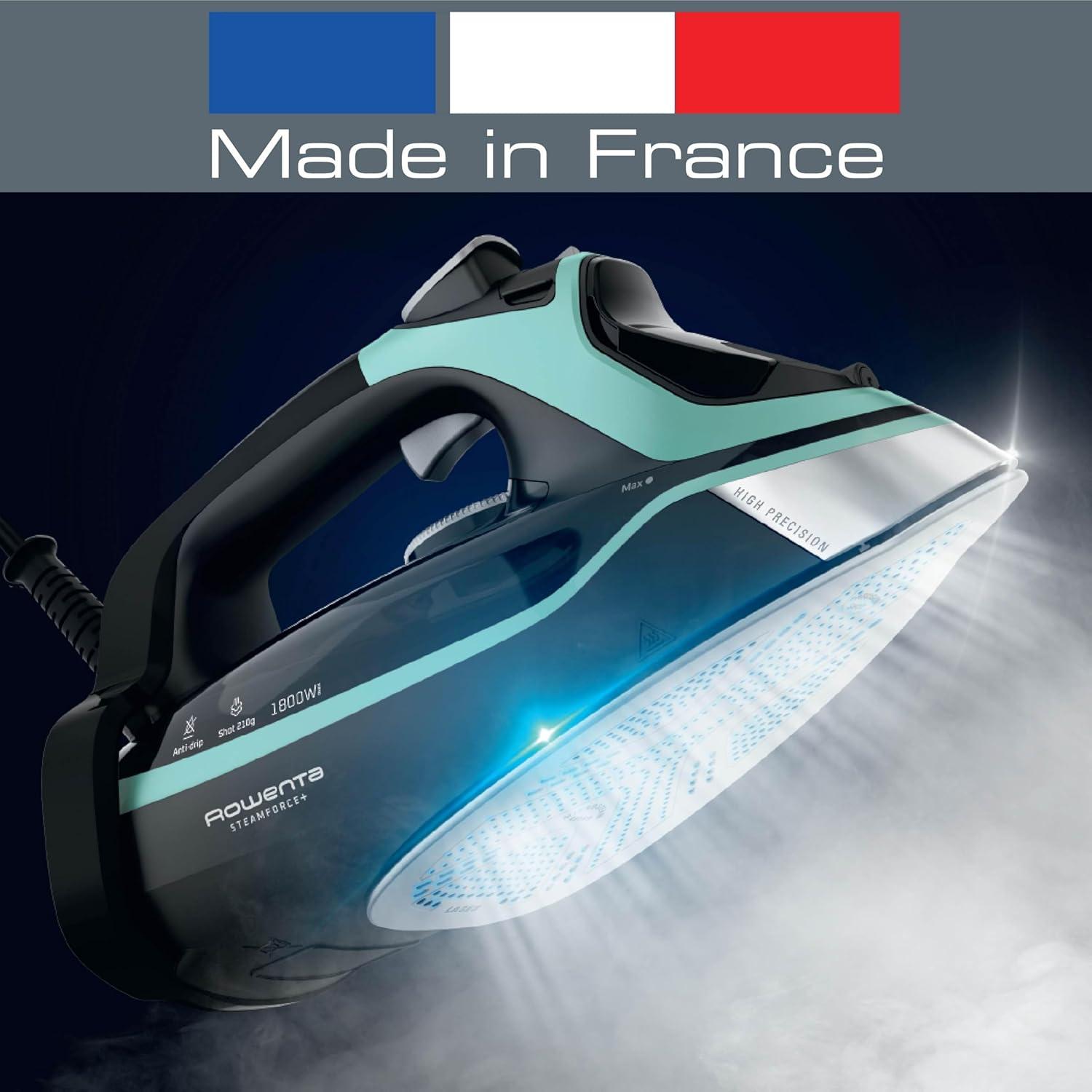 image:imageRowenta Iron Steamer for Clothes Master Steam Station Professional Steam Iron for Clothes with Stainless Steel Soleplate 57 Oz 400 Microsteam Holes BuiltIn Pump 1750 Watts BlackGreen VR8338Extra Steam Power Great Steam Distribution