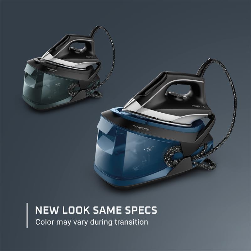 image:imageRowenta Iron Steamer for Clothes Master Steam Station Professional Steam Iron for Clothes with Stainless Steel Soleplate 57 Oz 400 Microsteam Holes BuiltIn Pump 1750 Watts BlackGreen VR8338XL Steam Sessions