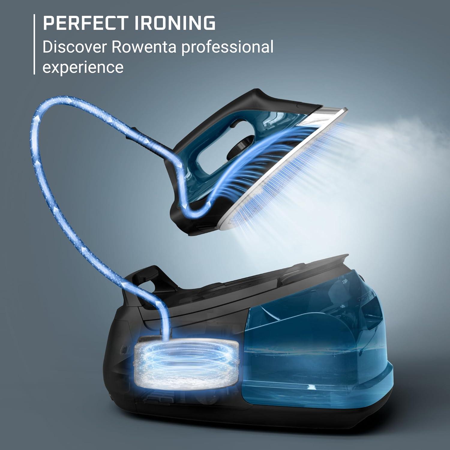 image:imageRowenta Iron Ultimate Steam Pro Stainless Steel Soleplate Professional Steam Station for Clothes 1800 Watts 13L Removable Tank Boiler Technology Fast Heat Up Black Clothes Iron DG8668High Pressure Steam