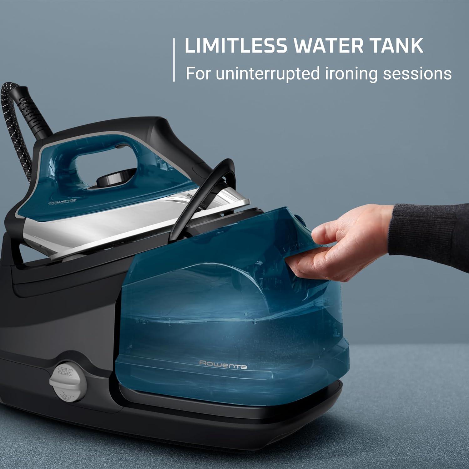 image:imageRowenta Iron Ultimate Steam Pro Stainless Steel Soleplate Professional Steam Station for Clothes 1800 Watts 13L Removable Tank Boiler Technology Fast Heat Up Black Clothes Iron DG8668High Pressure Steam