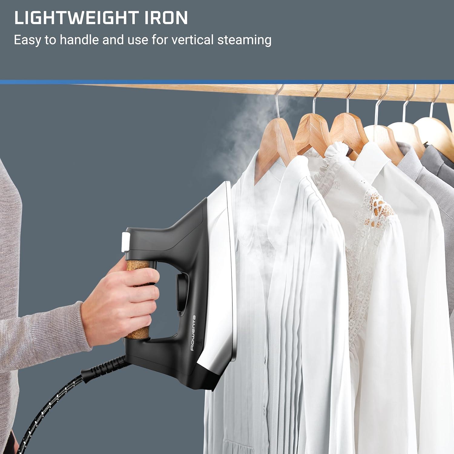 image:imageRowenta Iron Ultimate Steam Pro Stainless Steel Soleplate Professional Steam Station for Clothes 1800 Watts 13L Removable Tank Boiler Technology Fast Heat Up Black Clothes Iron DG8668Professional Steam Grade
