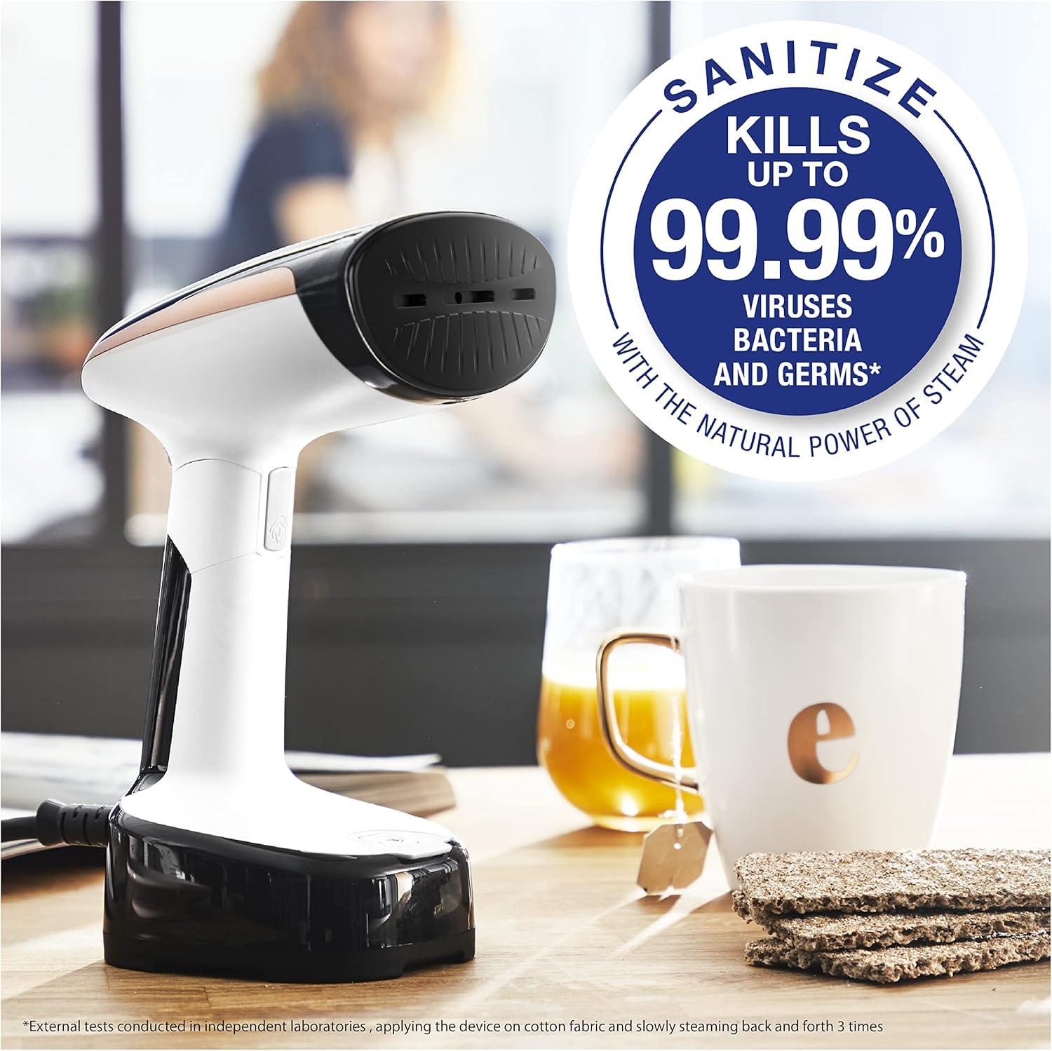image:imageRowenta Steamer for Clothes Access Steam Handheld Steamer 15 Second Heatup 4 Ounce Capacity 1150 Watts Portable Ironing Travel Must Have White Clothes Steamer DR3030White