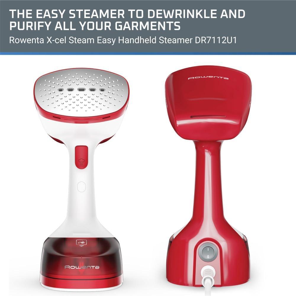 image:imageRowenta Steamer for Clothes Access Steam Handheld Steamer 15 Second Heatup 4 Ounce Capacity 1150 Watts Portable Ironing Travel Must Have White Clothes Steamer DR3030Red