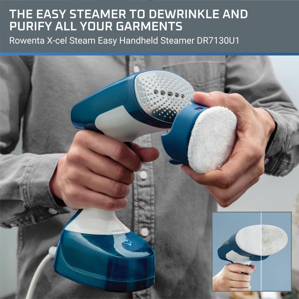 image:imageRowenta Steamer for Clothes Access Steam Handheld Steamer 15 Second Heatup 4 Ounce Capacity 1150 Watts Portable Ironing Travel Must Have White Clothes Steamer DR3030Blue