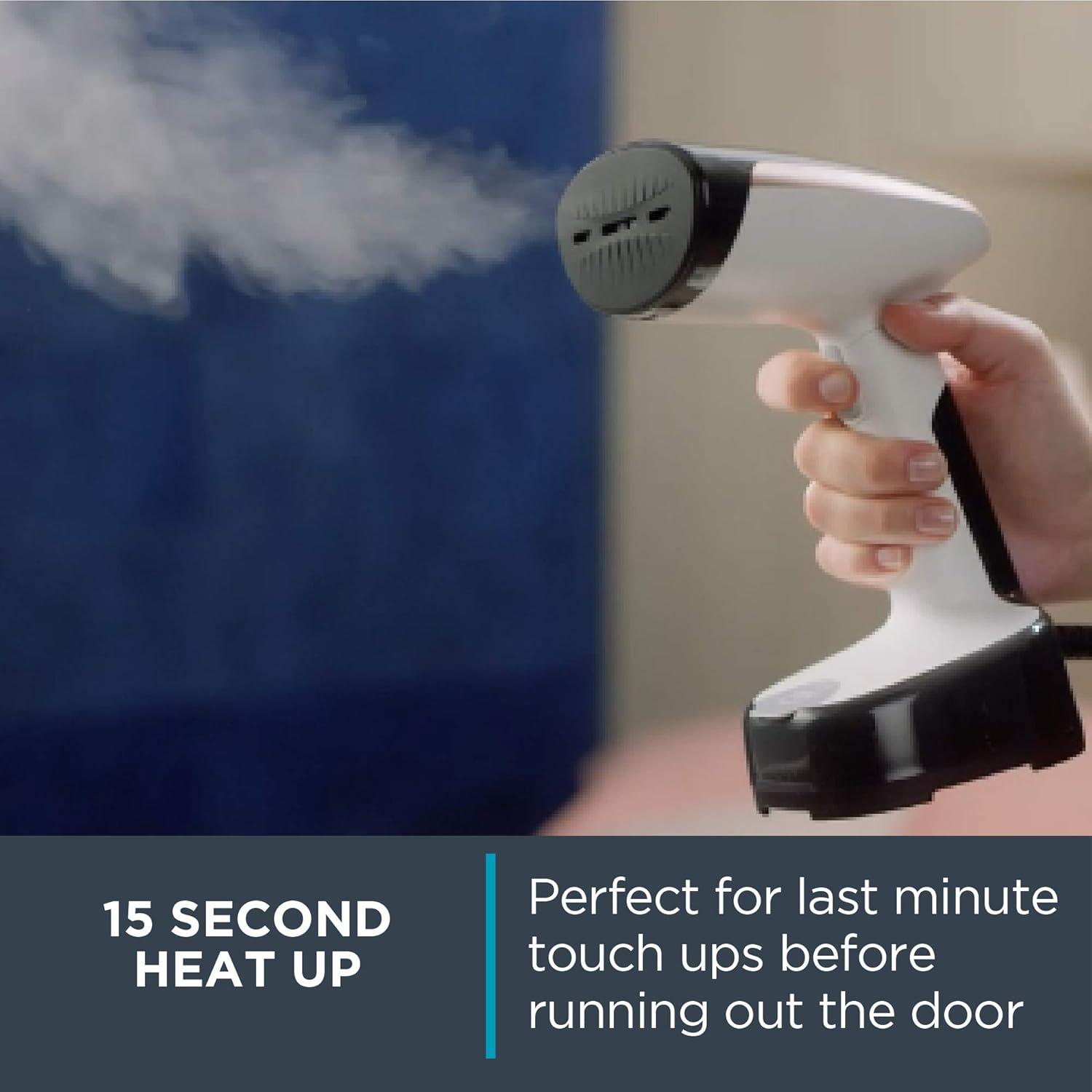 image:imageRowenta Steamer for Clothes Access Steam Handheld Steamer 15 Second Heatup 4 Ounce Capacity 1150 Watts Portable Ironing Travel Must Have White Clothes Steamer DR3030White