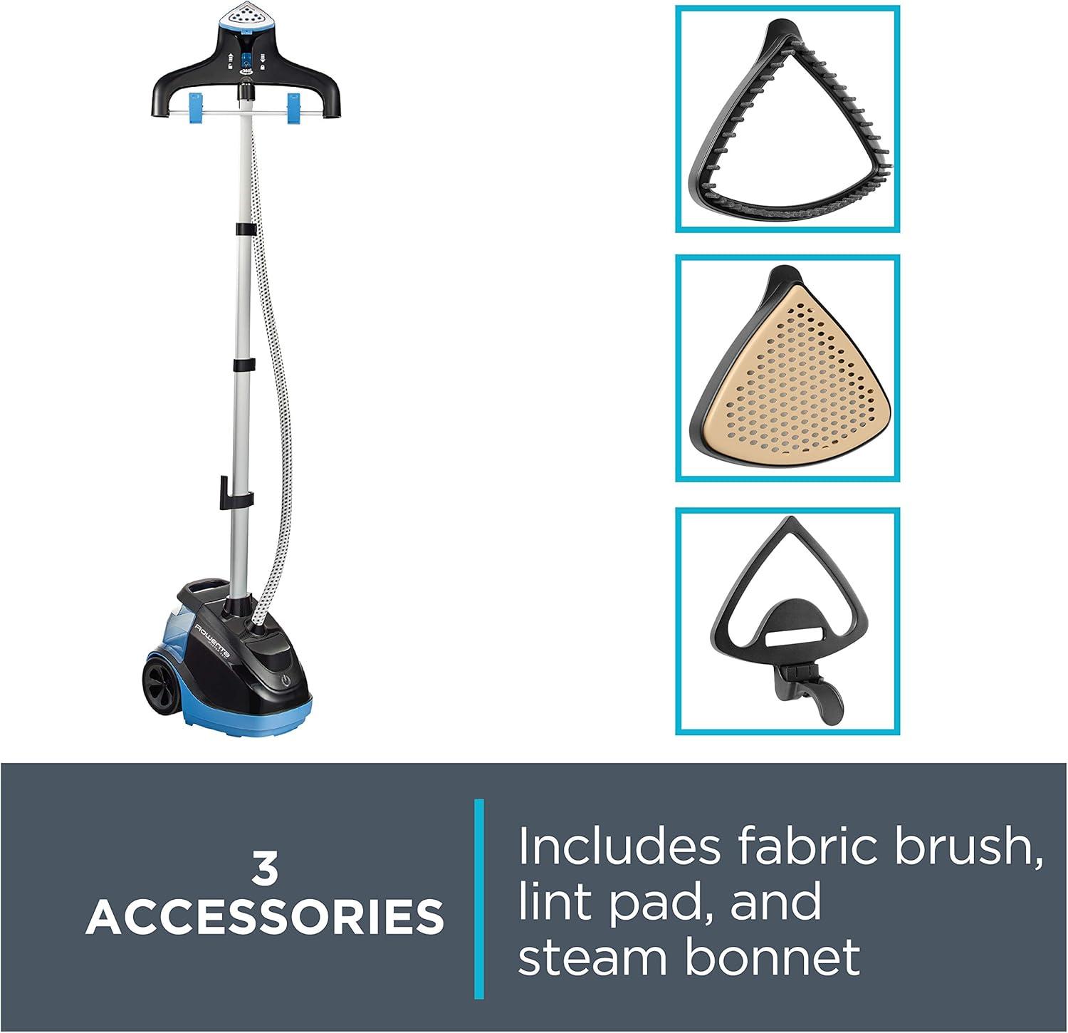 image:imageRowenta Steamer for Clothes Pro Style Full Size Steamer with 45 second heatup amp Removable 50 oz Water Tank 1500 Watts Included Clips to Hang Clothes Ironing Black Clothes Steamer IS2461Rotating Hanger