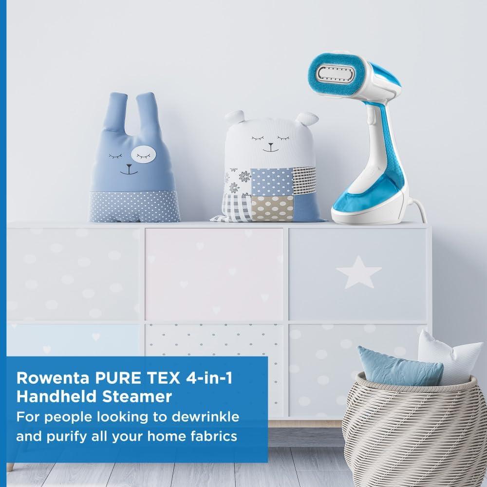 image:imageRowenta Steamer for Clothes Pure Tex 4in1 Steamer 1700W XL 68 Ounce Water Tank 25 Second Heat Up Powerful Steam Reversible Pad System Light Blue DR9530