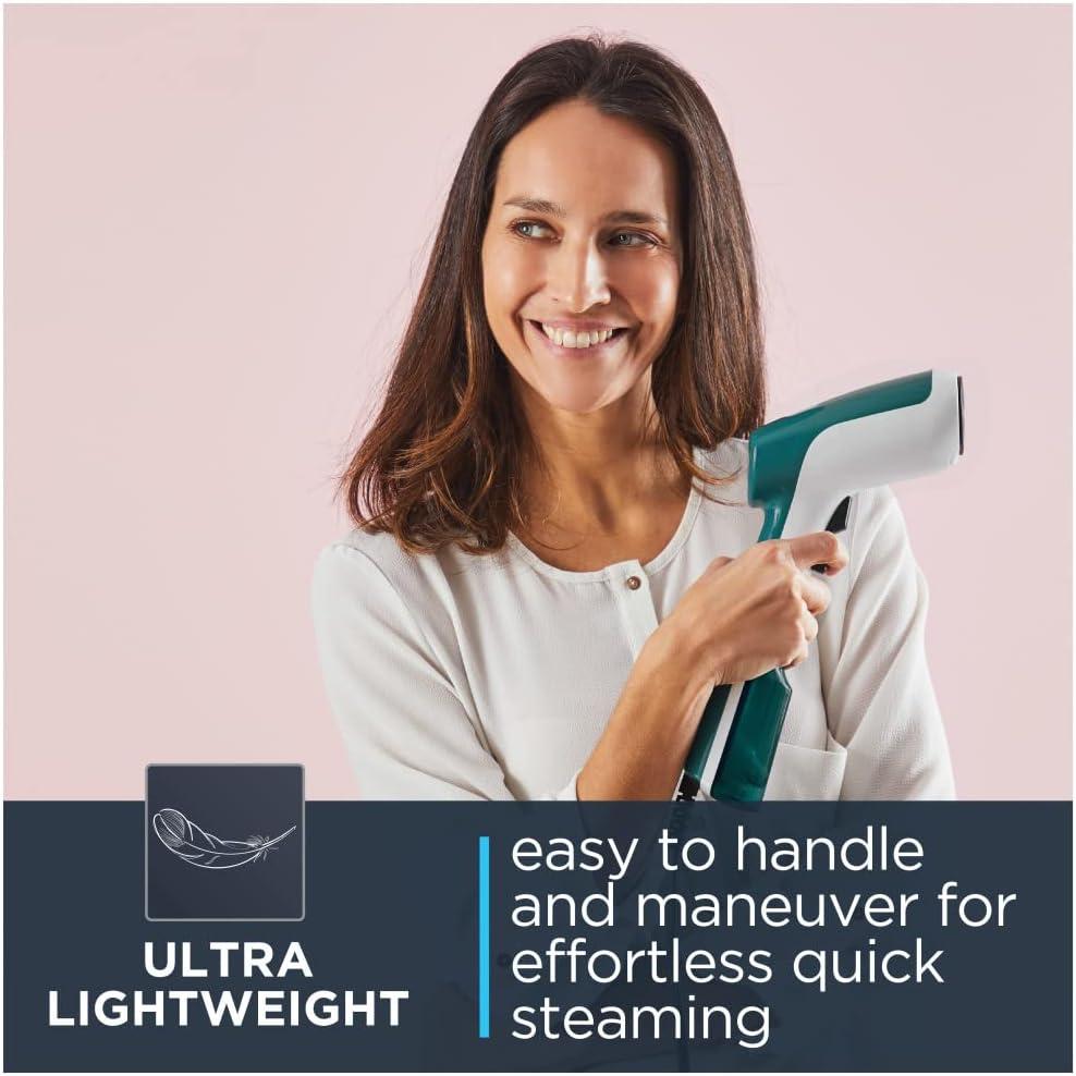image:imageRowenta Steamer for Clothes XCel Handheld Steamer 15 Second Heatup 24 Ounce Capacity 1150 Watts Portable Ironing Travel Must Have Green Clothes Steamer DR6131
