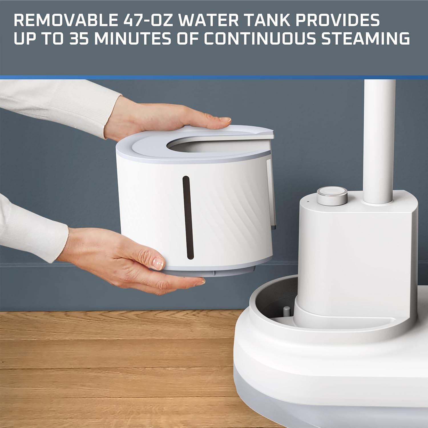 image:imageRowenta Steamer for Clothes with Ironing Board Home Steam Stainless Steel Full Size Steamer 4733oz Water tank Hanger rack for Clothes Compact 1800 Watts White IS3250