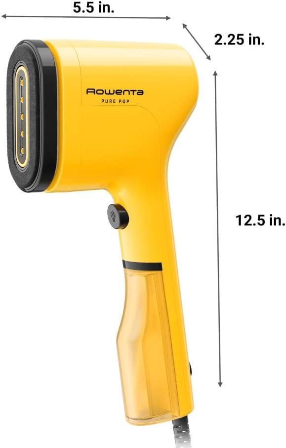 image:imageRowenta Travel Iron Pro Compact Stainless Steel Soleplate Hand Held Steamer Iron for Clothes 200 Microsteam Holes 1000 Watts Ironing Fabric Steamer Dual Voltage Mini Iron Purple DA1560Yellow