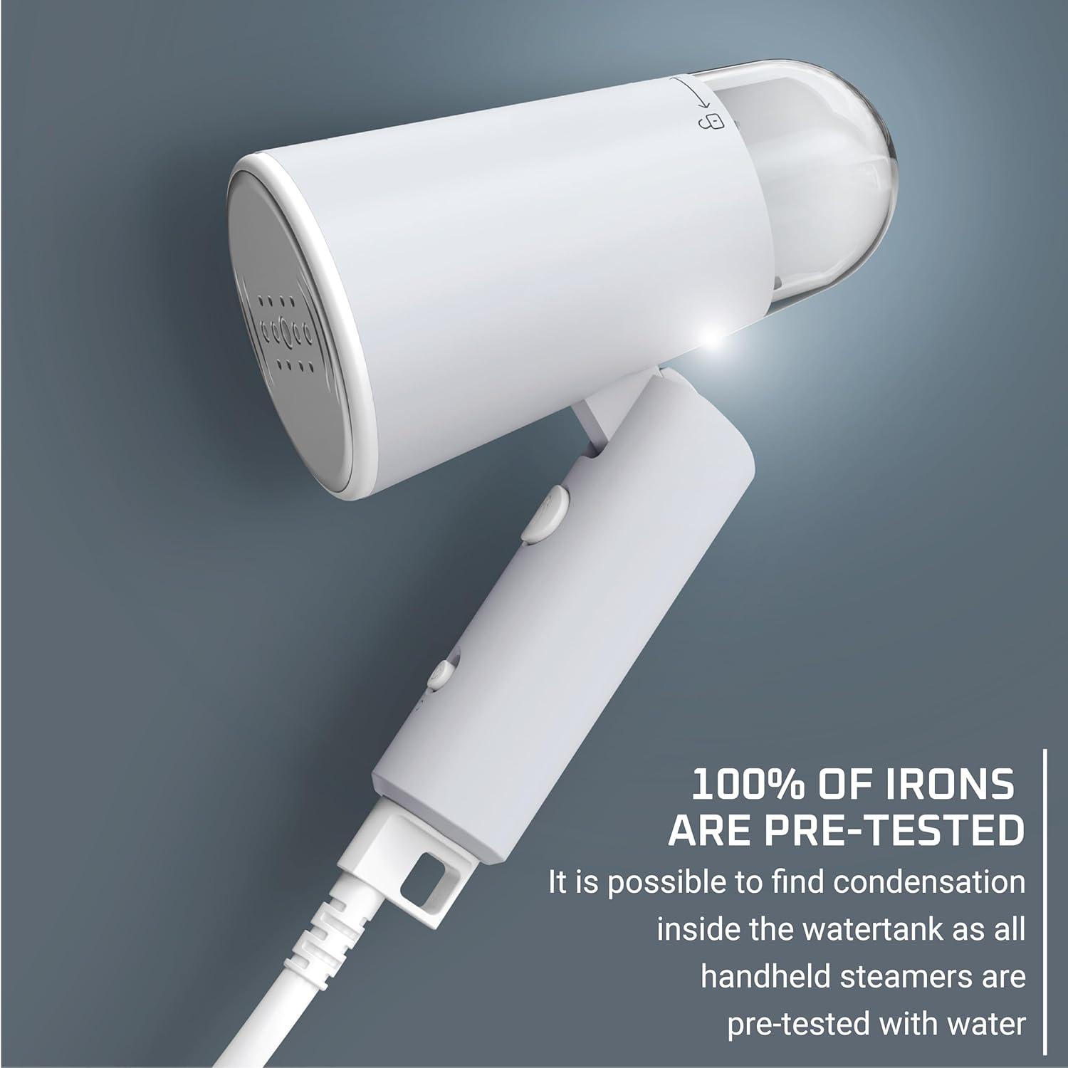 image:imageRowenta Travel Iron Pro Compact Stainless Steel Soleplate Hand Held Steamer Iron for Clothes 200 Microsteam Holes 1000 Watts Ironing Fabric Steamer Dual Voltage Mini Iron Purple DA1560Gray