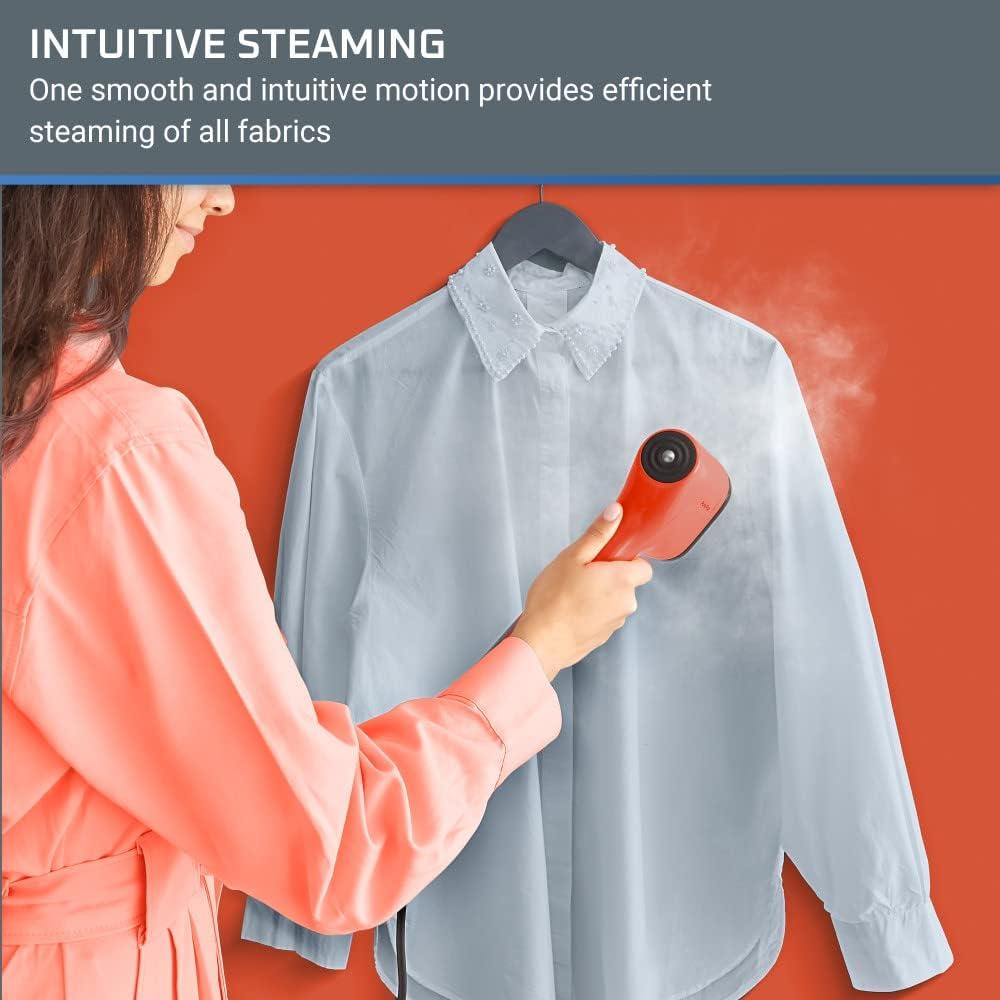 image:imageRowenta Travel Iron Pro Compact Stainless Steel Soleplate Hand Held Steamer Iron for Clothes 200 Microsteam Holes 1000 Watts Ironing Fabric Steamer Dual Voltage Mini Iron Purple DA1560Red