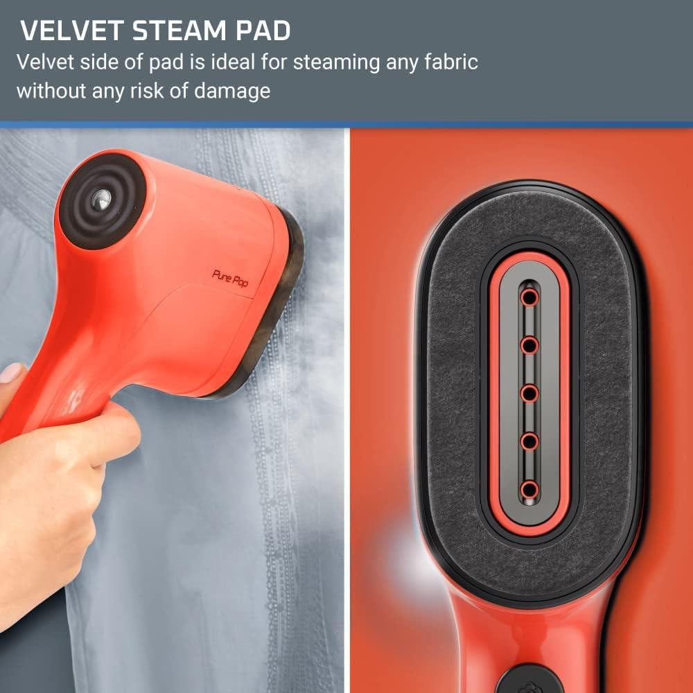 image:imageRowenta Travel Iron Pro Compact Stainless Steel Soleplate Hand Held Steamer Iron for Clothes 200 Microsteam Holes 1000 Watts Ironing Fabric Steamer Dual Voltage Mini Iron Purple DA1560Red
