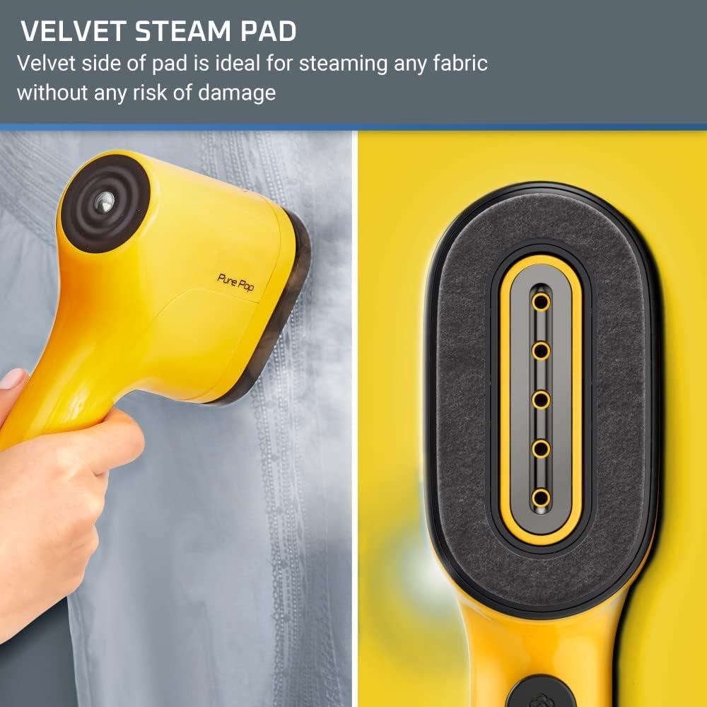 image:imageRowenta Travel Iron Pro Compact Stainless Steel Soleplate Hand Held Steamer Iron for Clothes 200 Microsteam Holes 1000 Watts Ironing Fabric Steamer Dual Voltage Mini Iron Purple DA1560Yellow