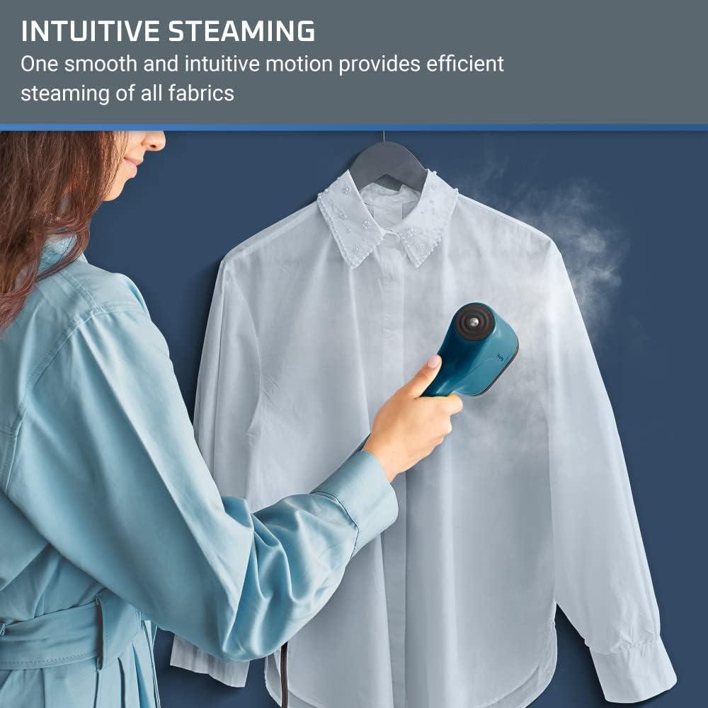 image:imageRowenta Travel Iron Pro Compact Stainless Steel Soleplate Hand Held Steamer Iron for Clothes 200 Microsteam Holes 1000 Watts Ironing Fabric Steamer Dual Voltage Mini Iron Purple DA1560Blue