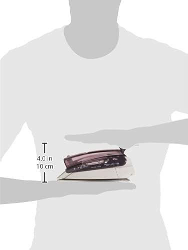 image:imageRowenta Travel Iron Pro Compact Stainless Steel Soleplate Hand Held Steamer Iron for Clothes 200 Microsteam Holes 1000 Watts Ironing Fabric Steamer Dual Voltage Mini Iron Purple DA1560Purple