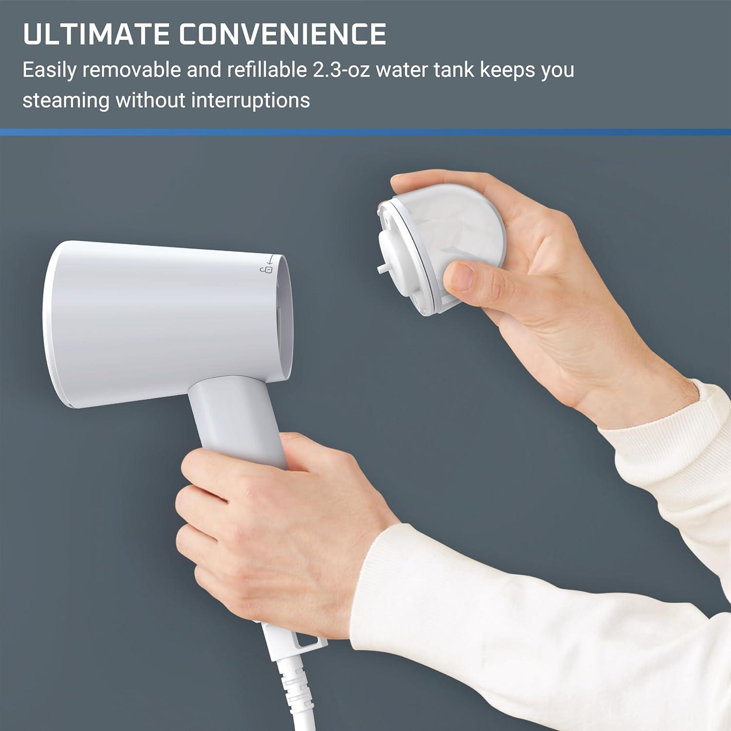image:imageRowenta Travel Iron Pro Compact Stainless Steel Soleplate Hand Held Steamer Iron for Clothes 200 Microsteam Holes 1000 Watts Ironing Fabric Steamer Dual Voltage Mini Iron Purple DA1560Gray