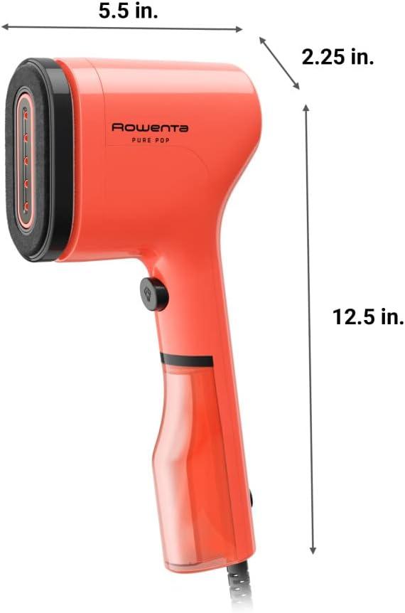 image:imageRowenta Travel Iron Pro Compact Stainless Steel Soleplate Hand Held Steamer Iron for Clothes 200 Microsteam Holes 1000 Watts Ironing Fabric Steamer Dual Voltage Mini Iron Purple DA1560Red