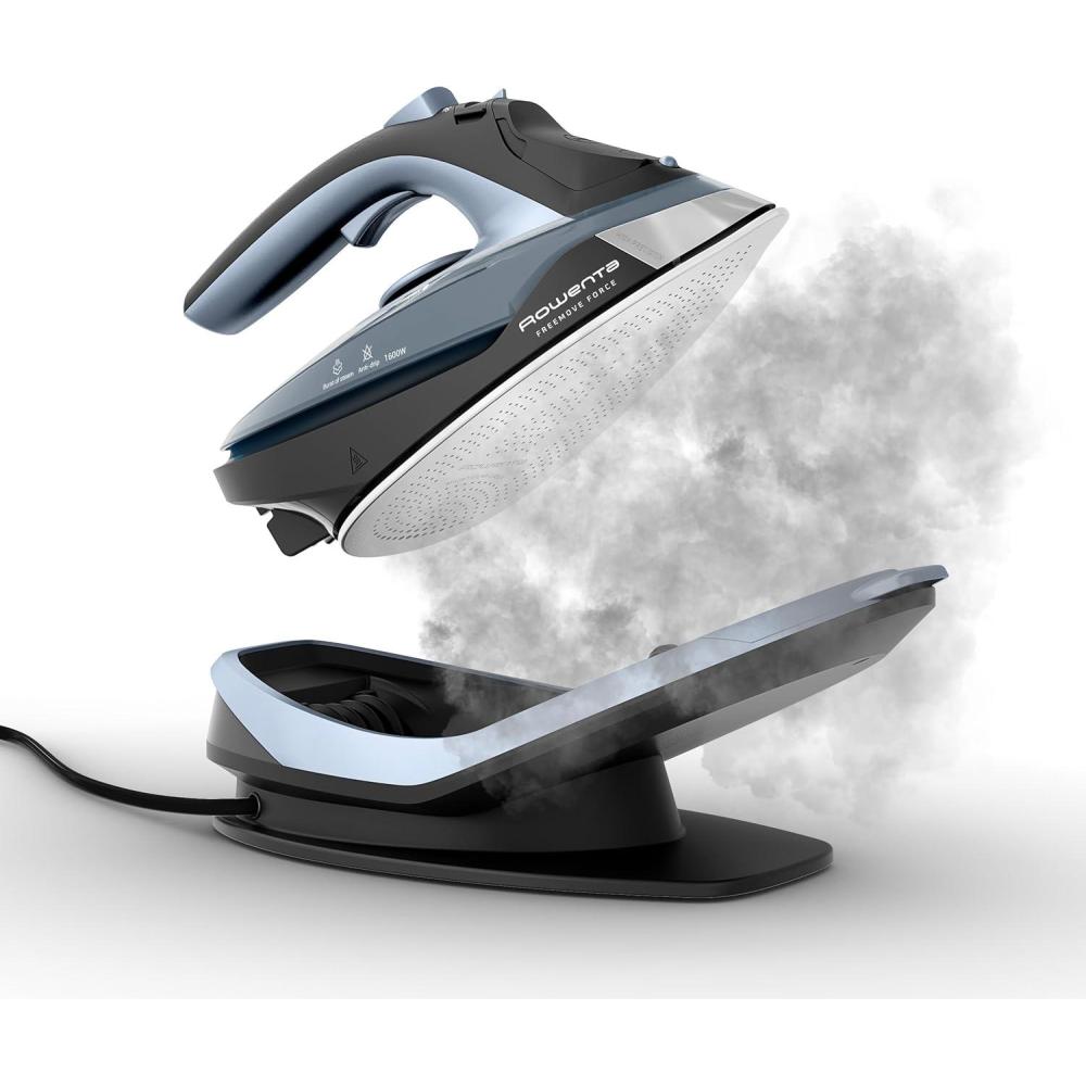 image:imageRowenta Iron Focus Excellence Stainless Steel Soleplate Steam Iron for Clothes Retractable Cord 400 Microsteam Holes Powerful steam LED Display 1750 W Ironing Clothes Cordreel Red DW5433Powerful Steam Boost Cordless
