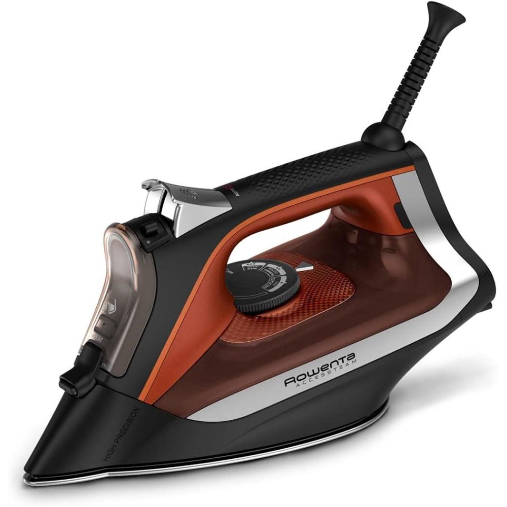 image:imageRowenta Iron Steamer for Clothes Stainless Steel Soleplate Steam Iron Microsteam Holes 1700 Watts Lightweight Autooff Black DW23601700Watts