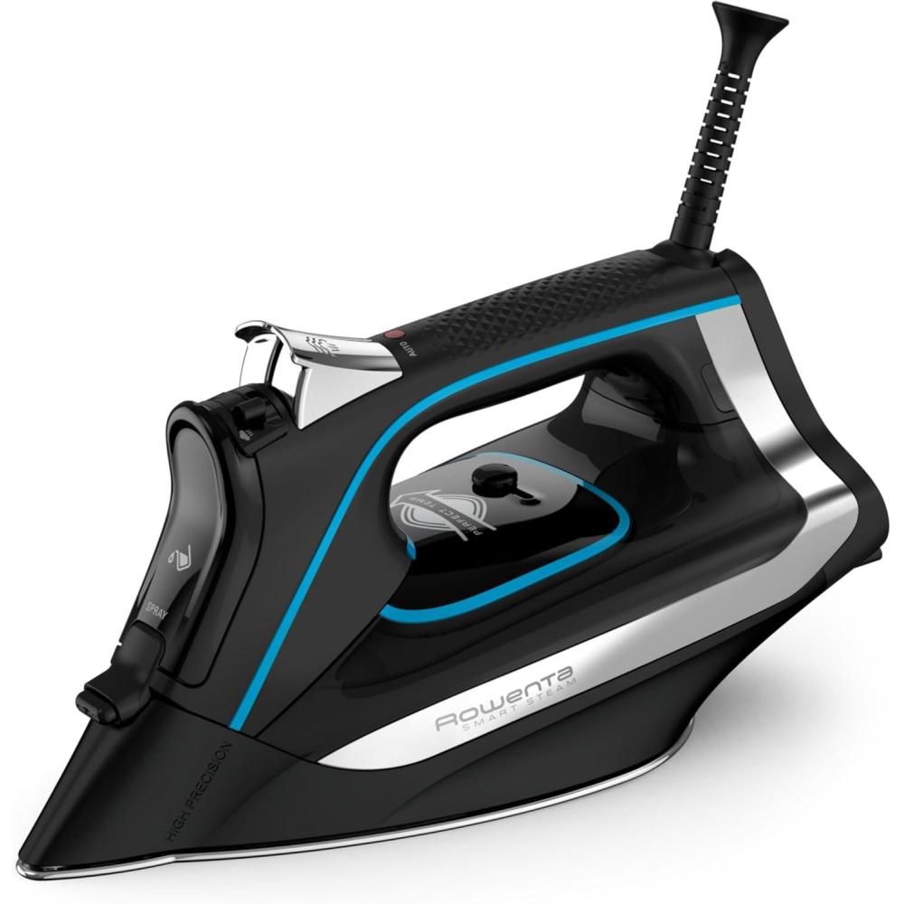 image:imageRowenta Iron Steamer for Clothes Stainless Steel Soleplate Steam Iron Microsteam Holes 1700 Watts Lightweight Autooff Black DW2360380Hole