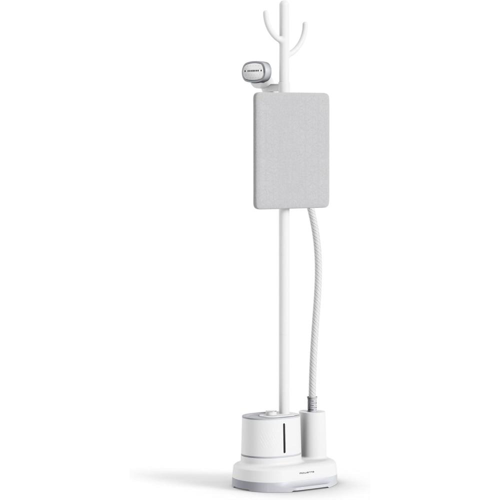 image:imageRowenta Steamer for Clothes with Ironing Board Home Steam Stainless Steel Full Size Steamer 4733oz Water tank Hanger rack for Clothes Compact 1800 Watts White IS3250