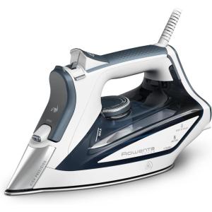 Rowenta Iron, Focus Excellence Stainless Steel Soleplate Steam Iron for Clothes, Retractable Cord, 400+ Microsteam Holes, Powerful steam, LED Display, 1750 W Ironing Clothes, Cordreel, Red DW5433(Powerful Steam Boost)