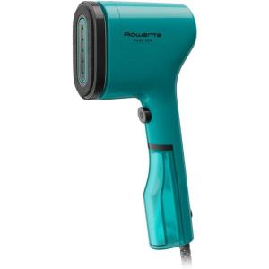 Rowenta Travel Iron, Pro Compact Stainless Steel Soleplate Hand Held Steamer Iron for Clothes, 200 Microsteam Holes, 1000 Watts Ironing, Fabric Steamer, Dual Voltage, Mini Iron, Purple, DA1560(Green)