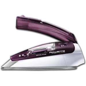Rowenta Travel Iron, Pro Compact Stainless Steel Soleplate Hand Held Steamer Iron for Clothes, 200 Microsteam Holes, 1000 Watts Ironing, Fabric Steamer, Dual Voltage, Mini Iron, Purple, DA1560(Purple)