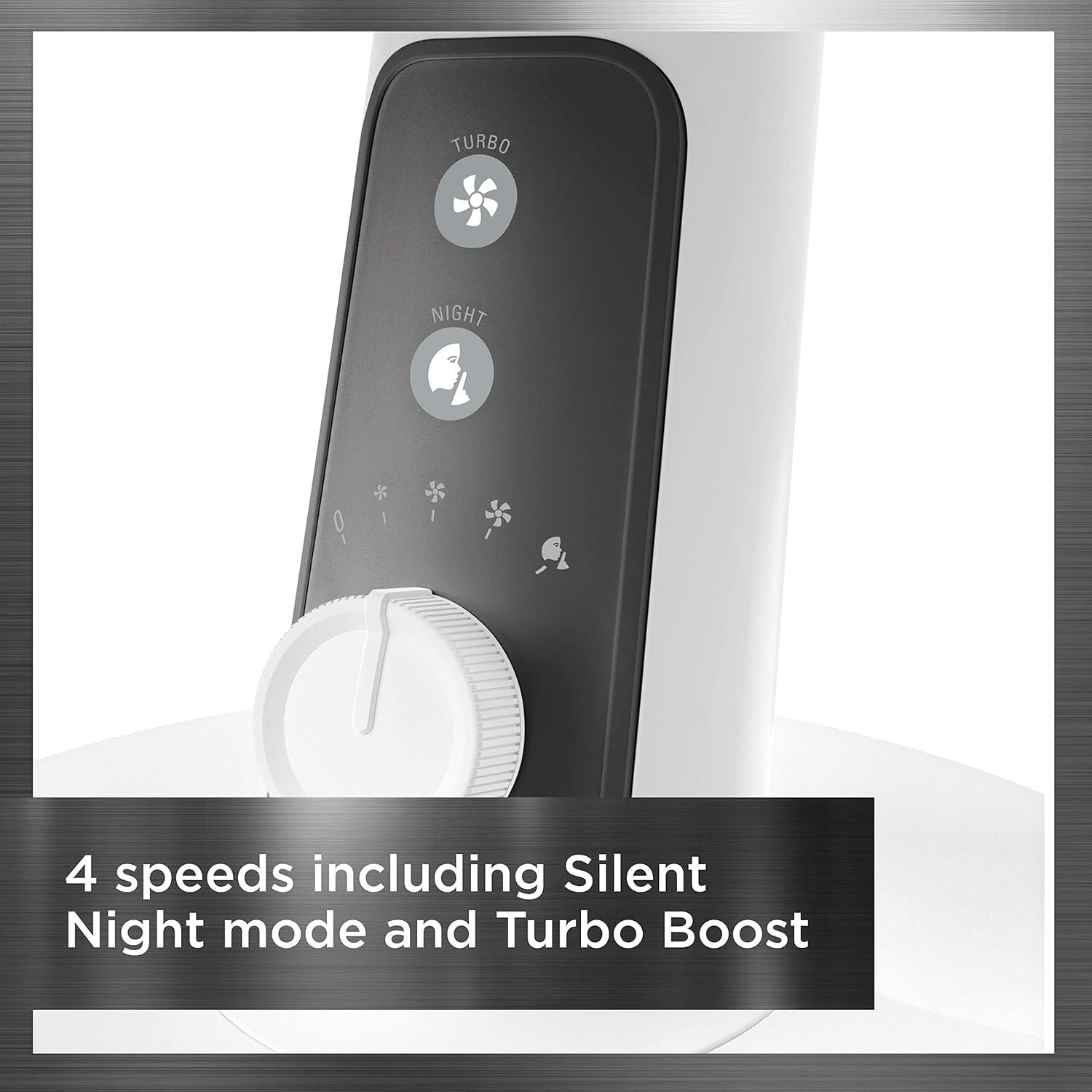 image:imageRowenta Pedestal Fan Turbo Silence Standing Floor Fan with Remote 53 Inches Ultra Quiet Fan for Bedroom Oscillating Portable 5 Speeds Refresh Up to 23Feet VU5870 White Indoor VU5870Table