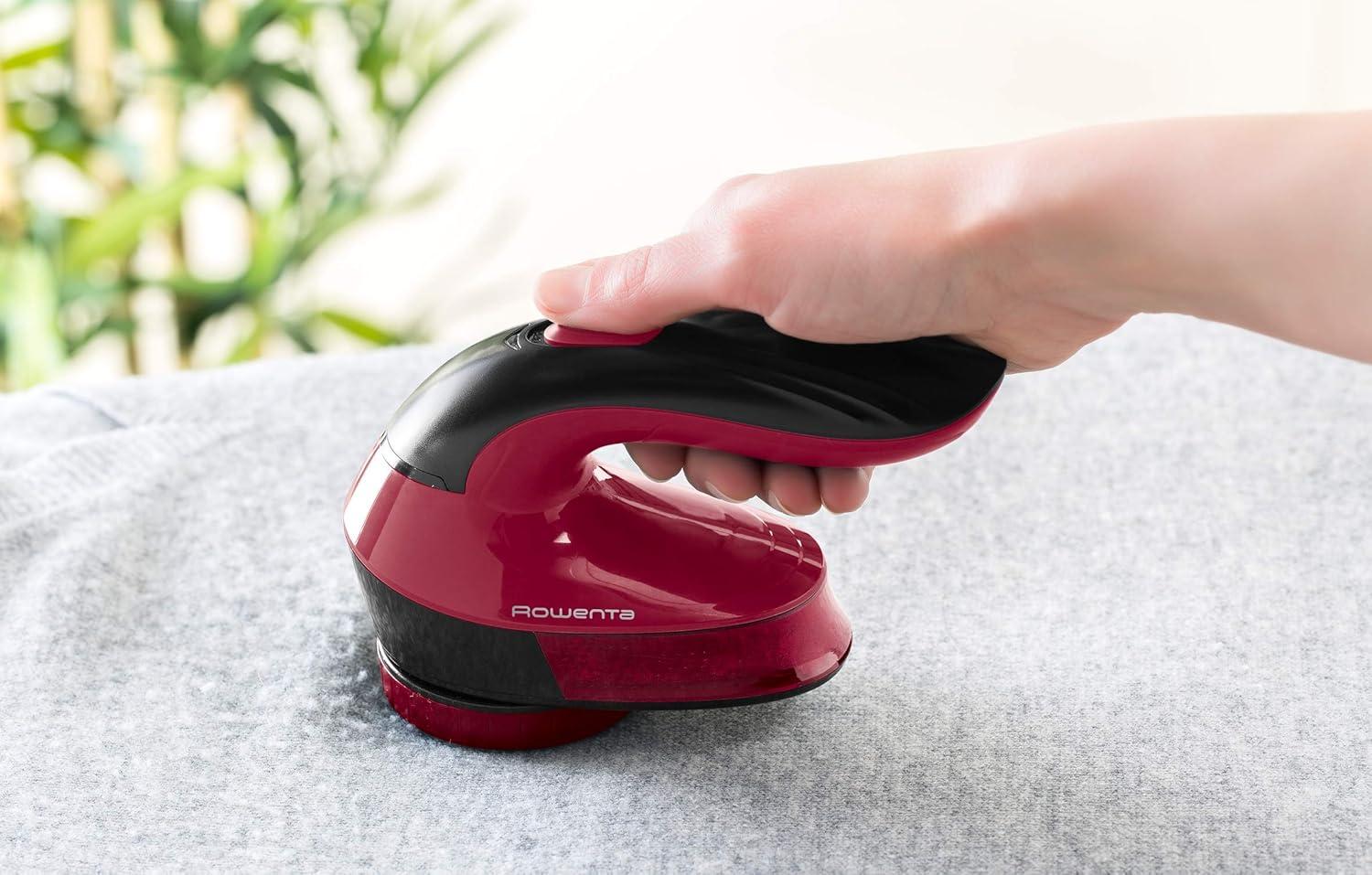 image:imageRowenta Portable Lint Remover and Fabric Shaver with Adjustable Shave Height Fabric Defuzzer RedRed