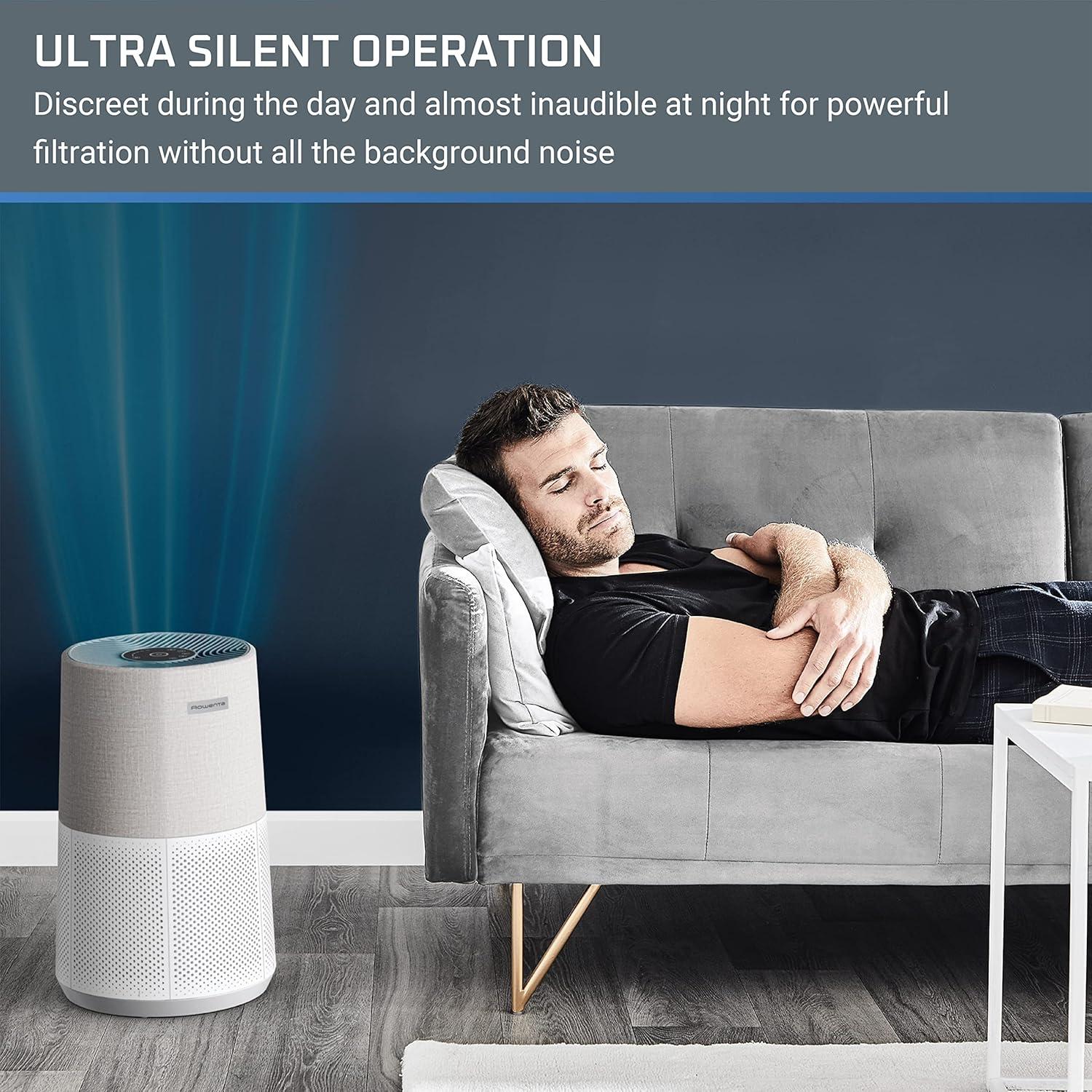 image:imageRowenta Pure Air City Air Purifier 876 Square Foot Room Dust Pet Dander Smoke Mold Pollen Bacteria Virus Allergen Odor Removal for Home Office Nursery HEPA Filter PU2840