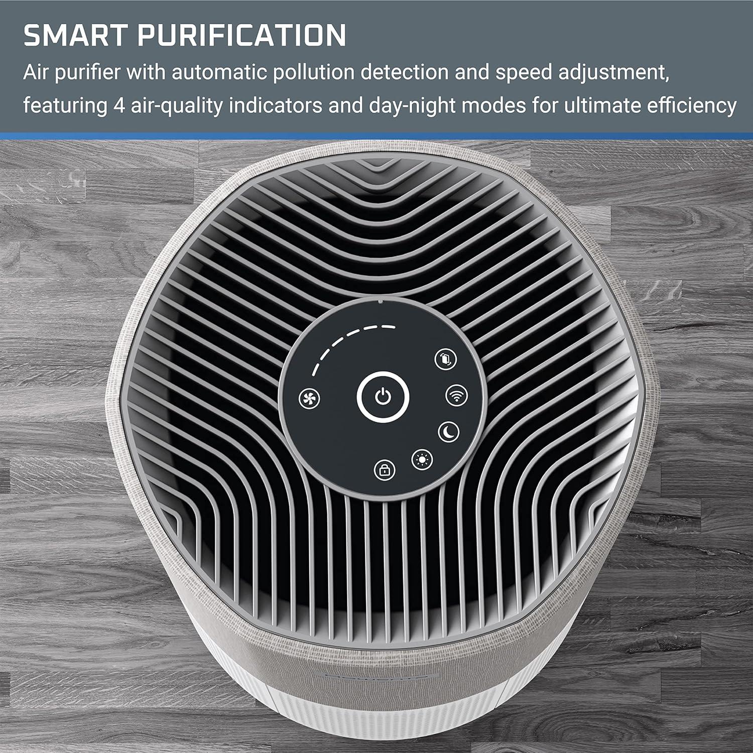 image:imageRowenta Pure Air City Air Purifier 876 Square Foot Room Dust Pet Dander Smoke Mold Pollen Bacteria Virus Allergen Odor Removal for Home Office Nursery HEPA Filter PU2840