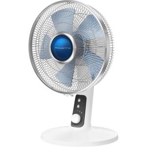 Rowenta, Pedestal Fan, Turbo Silence Standing Floor Fan with Remote, 53 Inches, Ultra Quiet Fan for Bedroom, Oscillating, Portable, 5 Speeds, Refresh Up to 23-Feet VU5870, White, Indoor, VU5870(Table)