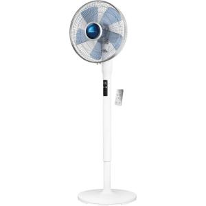 Rowenta, Pedestal Fan, Turbo Silence Standing Floor Fan with Remote, 53 Inches, Ultra Quiet Fan for Bedroom, Oscillating, Portable, 5 Speeds, Refresh Up to 23-Feet VU5870, White, Indoor, VU5870(Floor)